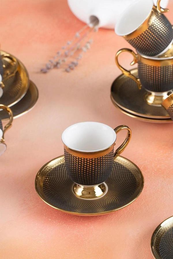 Acar Nova Gold 6 Kişilik Kahve Fincanı Takımı - 90 ml - Image 1