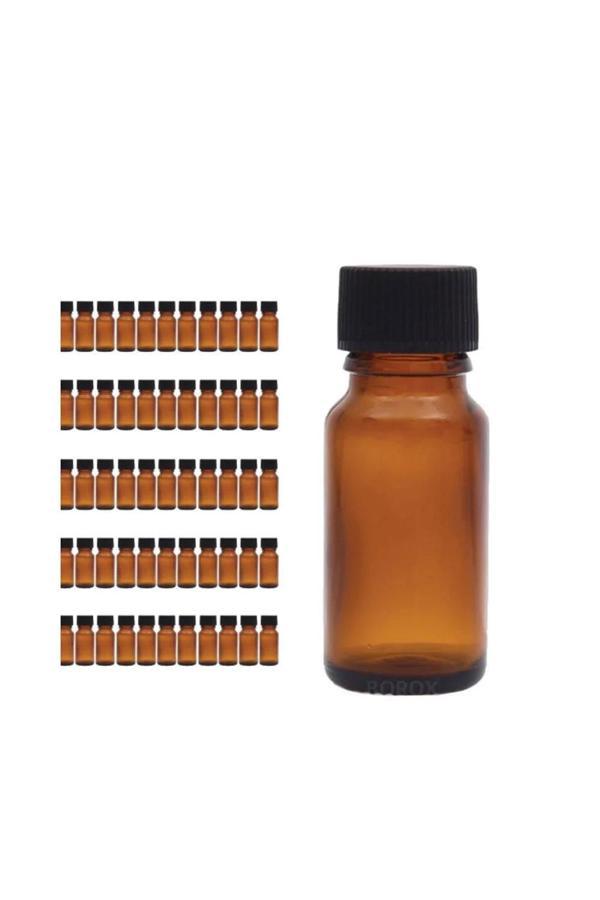 Çelikay Amber Cam Şişe 15 ml - Beyaz Kapaklı 15 cc 10 Adet 718601 - Image 1