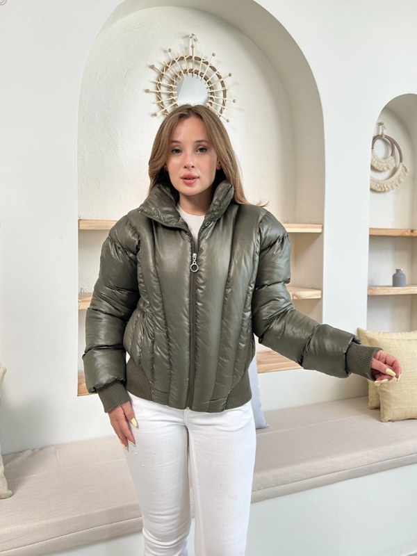 Puffer kısa mont haki st25534 - Image 1