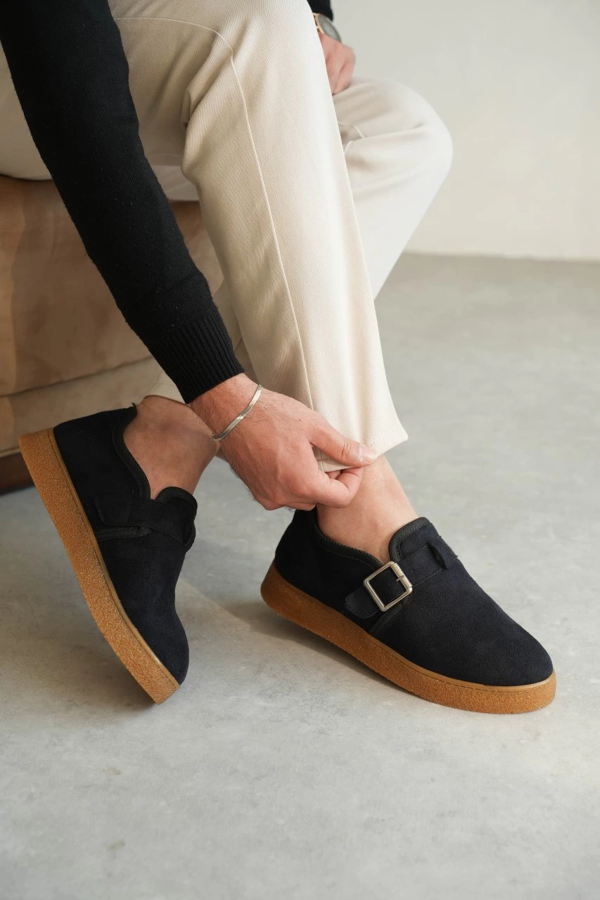 KB-KX1 Kuback Lacivert Kahve Taban Kürklü Günlük Erkek Ayakkabı - Image 1