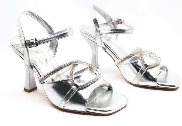 Feles Çapraz Şerit Taşlı Topuklu Kadın Abiye Ayakkabı - Image 1