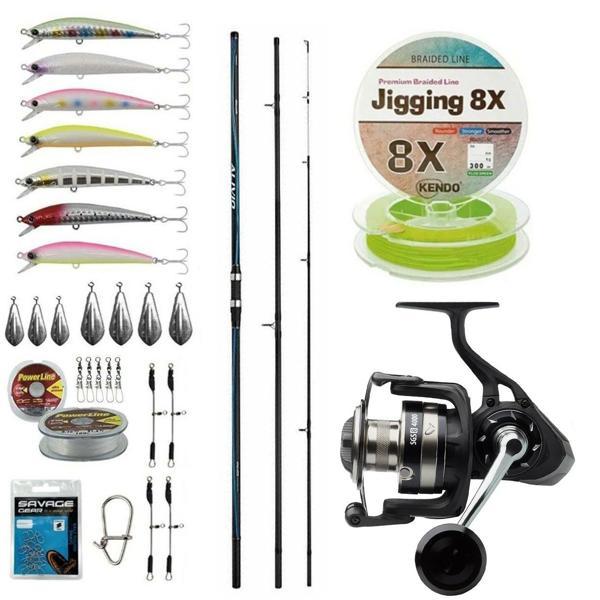 YekOutdoor Yüksek Performans Shimano Kamış Alivio Surf T 425 BX-G 4,25m 225g 3pc&Savage Gear SGS8 8000 FD 8+1BB Olta Mak - Image 1