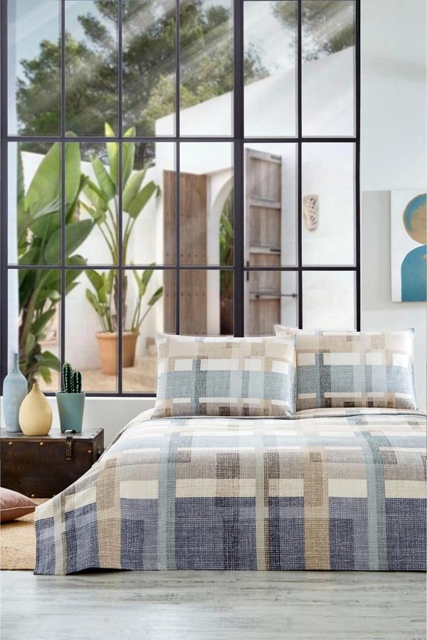 Plaıd Moderno Pike Takımı Tek Kişilik Pudra - Image 1