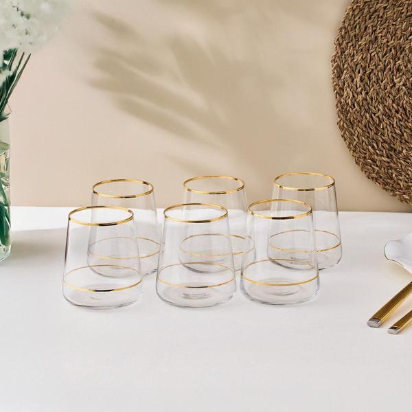 Sandro Moreno Dolce Vita 6'lı Su Bardağı Çift Gold 380 cc - Image 1