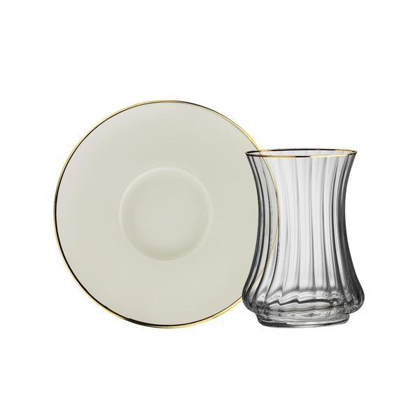 Sandro Moreno 1453 Line Gold Optik 12 Parça 6 Kişilik Çay Seti 110 ml - Image 1