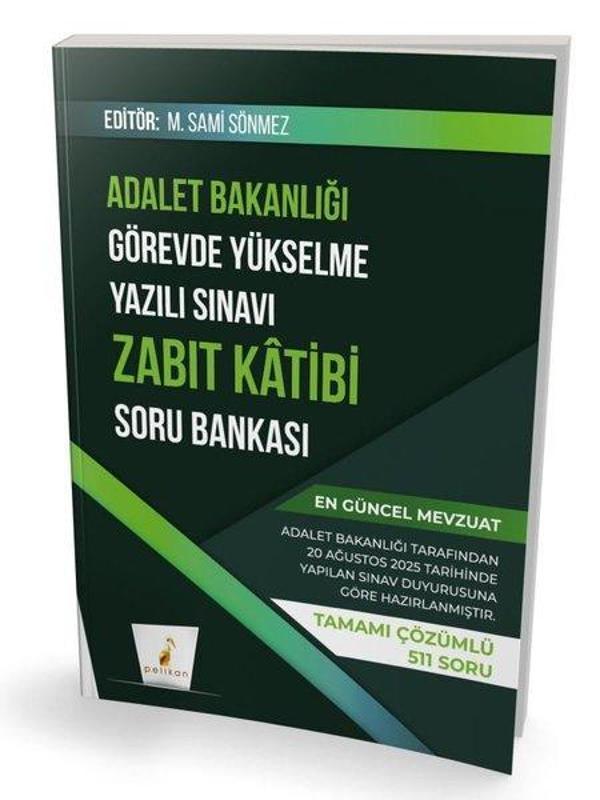 GYS Adalet Bakanlığı Görevde Yükselme Yazılı Sınavı Zabıt Katibi Soru Bankası - Pelikan Yayınları - Image 1