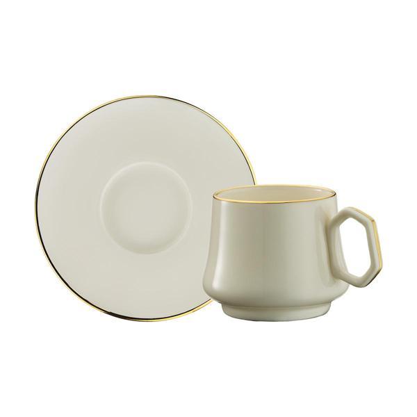 Sandro Moreno 1453 Line Gold Geometrik 12 Parça 6 Kişilik Kahve Fincan Takımı 90 ml - Image 1