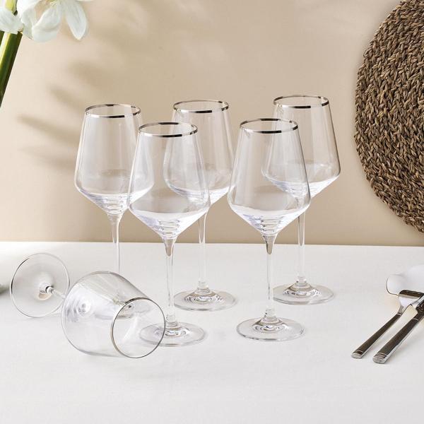 Sandro Moreno Dolce Vita 6'lı Kadeh Platin 390 cc - Image 1