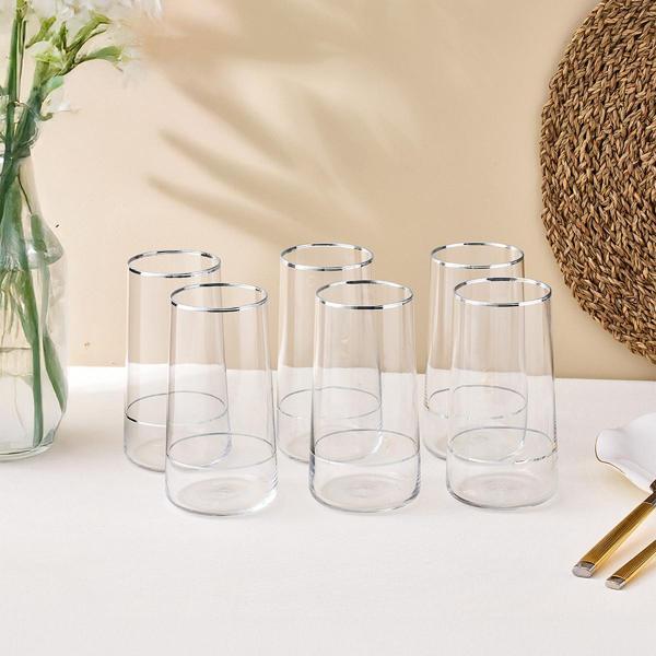 Sandro Moreno Dolce Vita 6'lı Meşrubat Bardağı Çift Platin 540 cc - Image 1