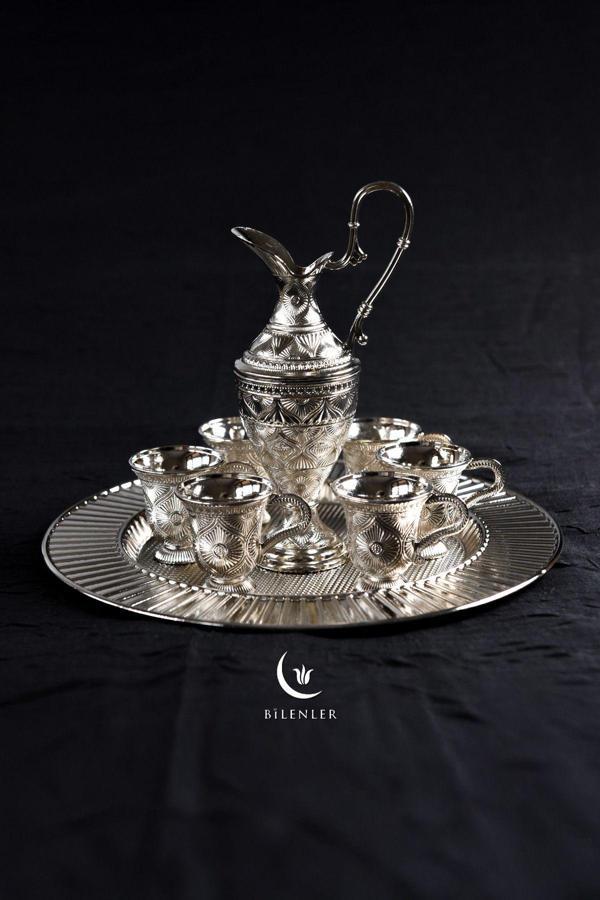 Lüks Gümüş Renkli Kaf Zemzem Takımı 8 Parça - Image 1
