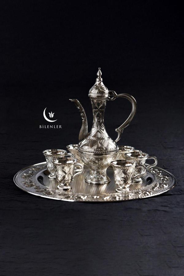 Hediyelik/ Dekoratif Gümüş Zemzem Takımı 8 Parça Set - Image 1