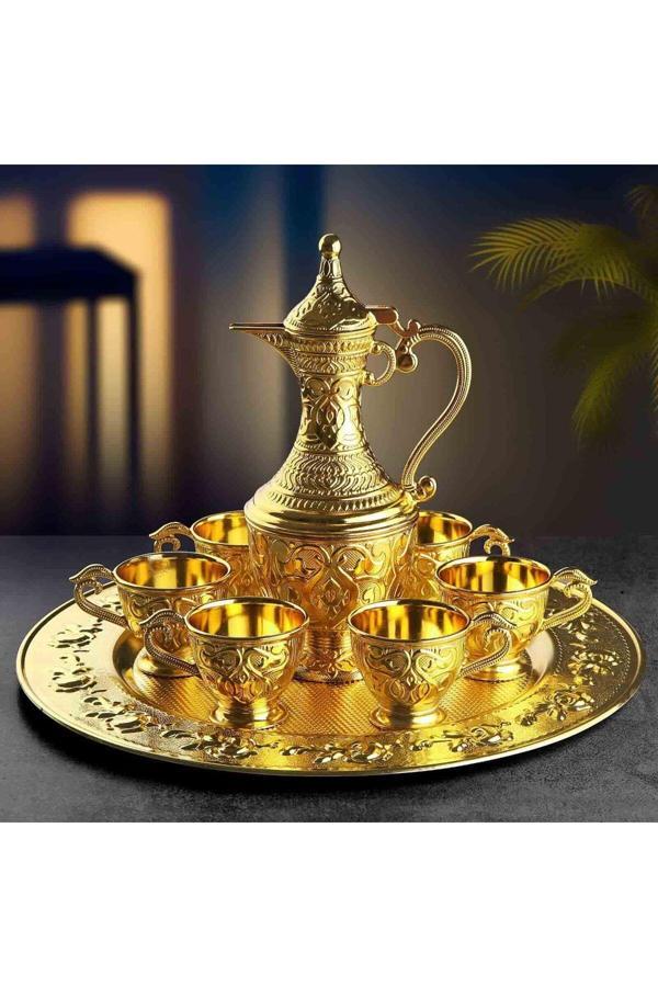 Safir 8 Parça  Zemzem Takımı Hediyelik ve Sunumluk Set - Altın Renk - Image 1
