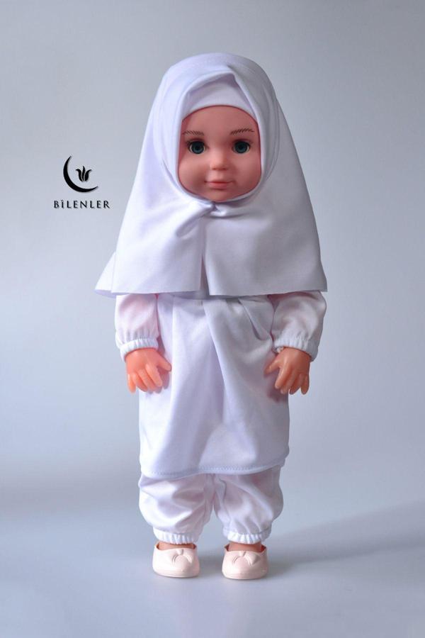 Tesettürlü Sesli Meryem Bebek Beyaz Renk - Image 1