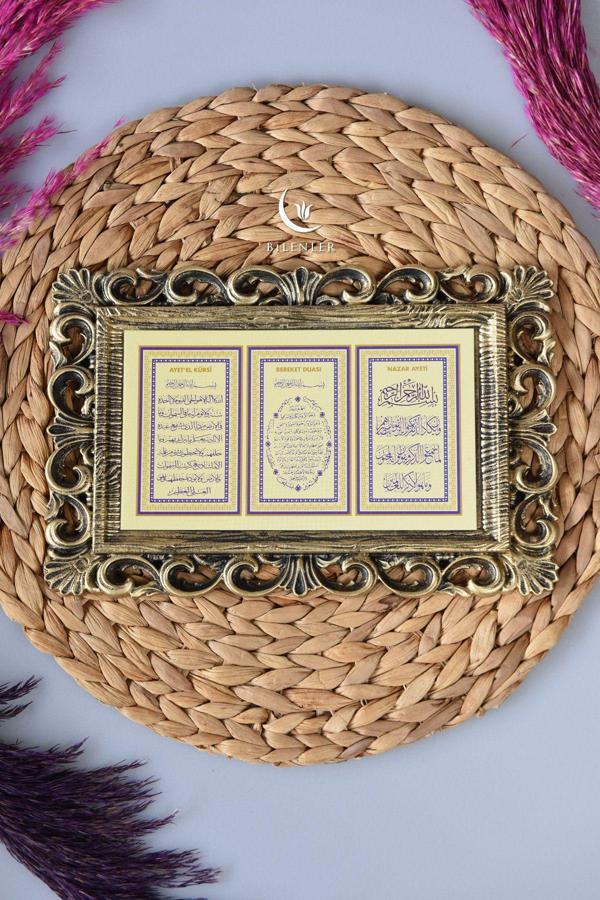 Kapı Üstü Üçlü Tablo Ayete'l Kürsi- Nazar Duası-Bereket Duası - Image 1