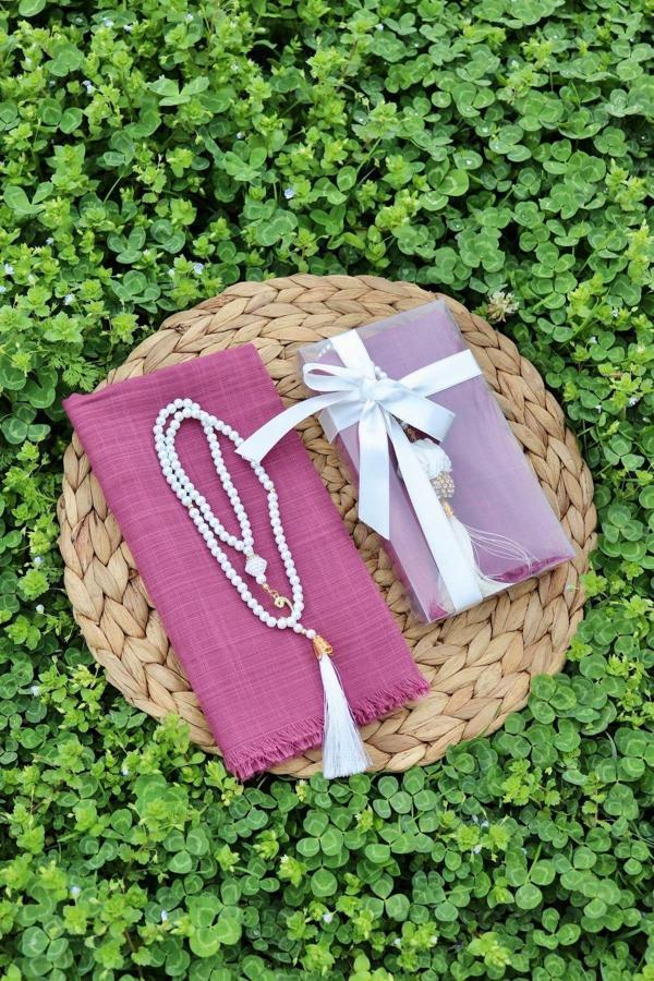 Mevlüt Eşarp İnci Tesbih Hediyelik Set 1 Adet - Image 1