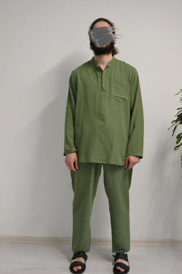 Erkek Pamuklu Aerobin Kumaş Hac ve Umre Takımı-Bol Kesim-Rahat Kalıp - Image 1