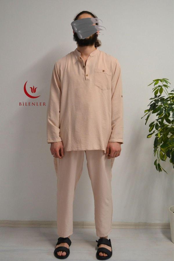 Erkek Pamuklu Aerobin Kumaş Hac ve Umre Takımı-Bol Kesim-Rahat Kalıp - Image 1