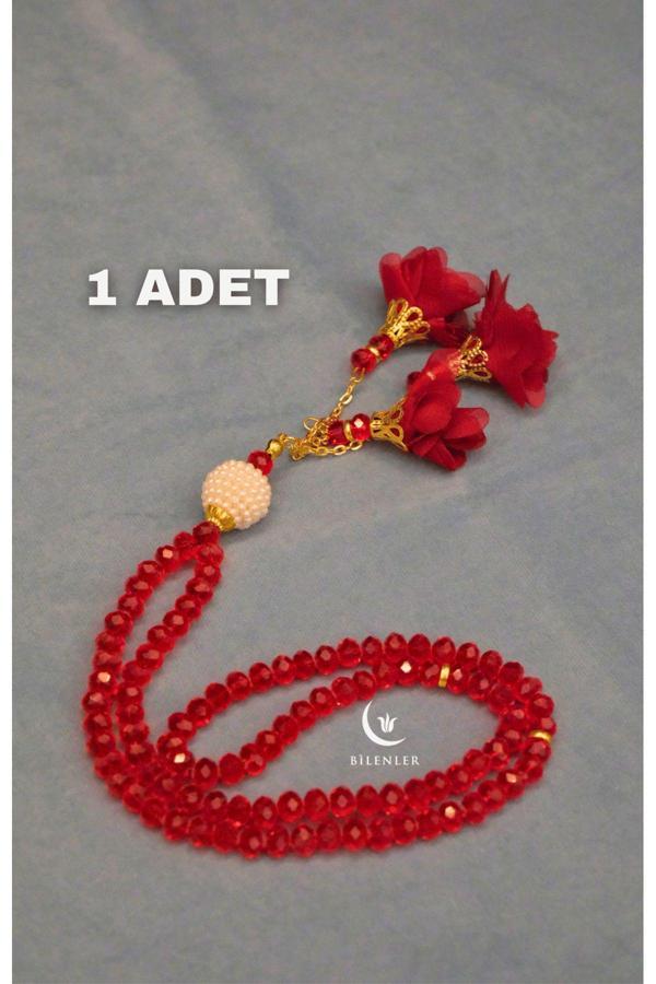 Kristal Tesbih Püsküllü Pembe -1 ADET- - Image 1