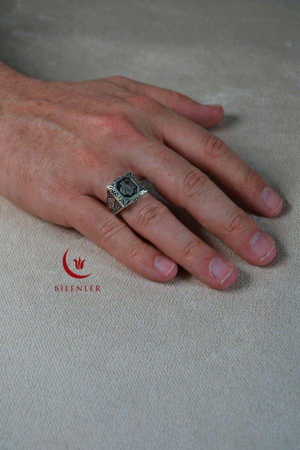 Erkek Tuğra Motifli Metal Yüzük Uzun Ömürlü, Şık Tasarım (40 lı kutu) - Image 1