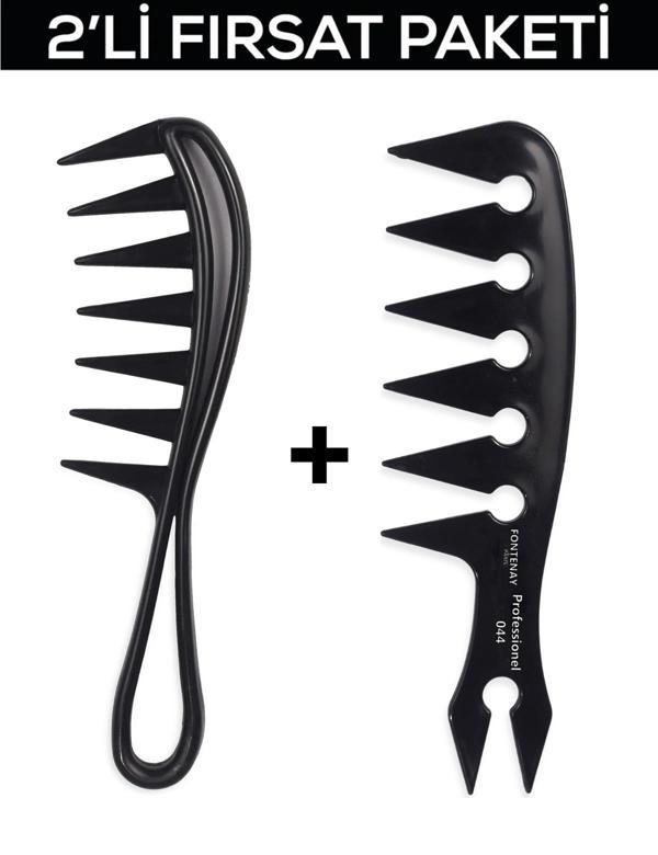 Fontenay Profesyonel Antistatik Tarak Şekil Tarak Seti 2'Li Set 2 - Image 1