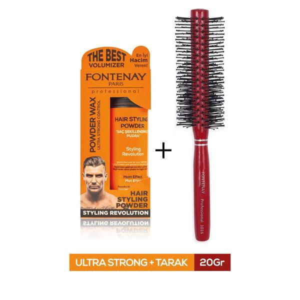 Fontenay Saç Şekillendirici Pudra Toz Wax Ultra Strong Turuncu 20gr + Profesyonel Saç Fırçası 1016 2'li Set - Image 1
