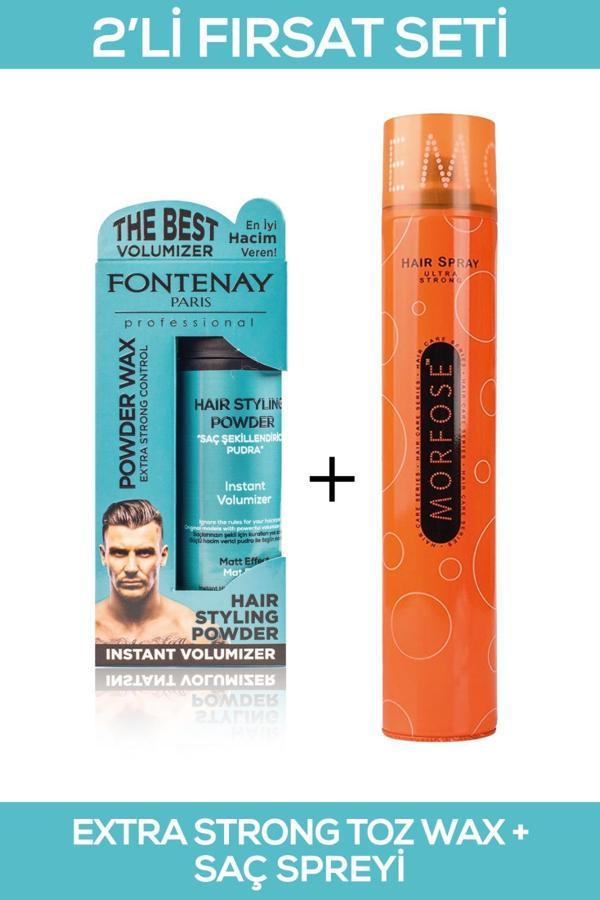 Fontenay Saç Şekillendirici Pudra Toz Wax Matt Effect Mavi 20gr + 400ml Saç Sprey 2'Lİ Set - Image 1