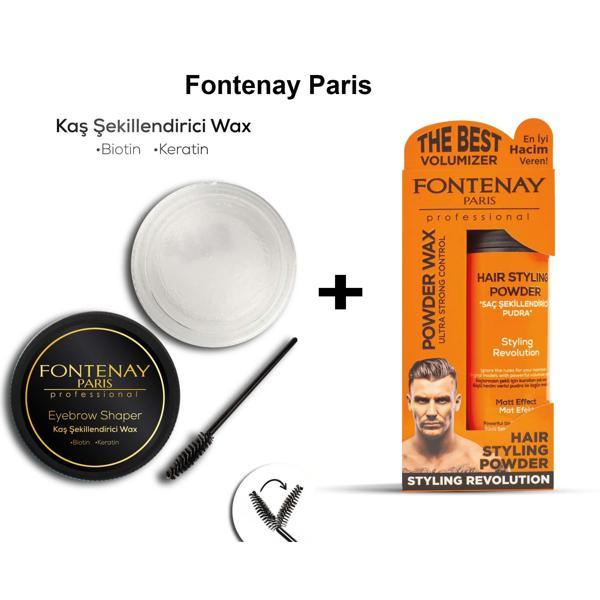 Fontenay Profesyonel Kaş Şekillendirici Wax + Saç Şekillendirici Toz Wax Turuncu 2'Li Set - Image 1