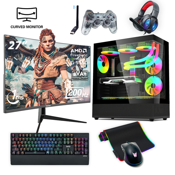 NextGen F-X i5-14400F 32GB 1TB M.2 NVMe RTX 4060Ti 8GB 27" 200HZ 240mm Sıvı Soğutma Oyuncu Masaüstü Bilgisayarı - Image 1