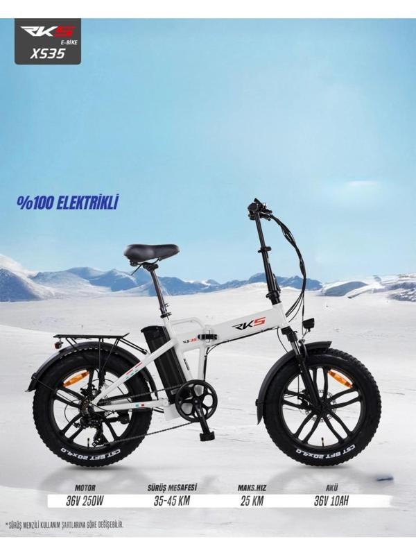 RKS XS35 250 W Katlanabilir Elektrikli Bisiklet BEYAZ - Image 1