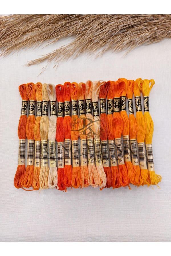 Muline Turuncu Renkler İplik Seti 18 Renk - Image 1