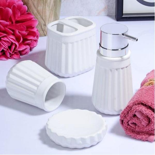 Ksv stonware 4 lü banyo seti takımı - sıvı sabunluk seti msb-061 - Image 1