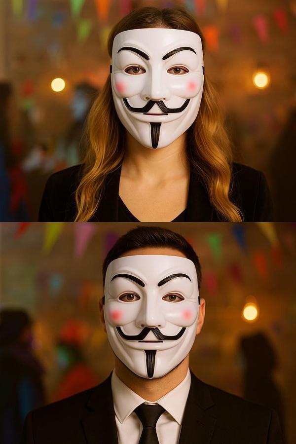 Cadılar Bayramı Vendetta Guy Fawkes V Maske Beyaz Plastik Parti Maskesi Kostüm Aksesuarı - Image 1
