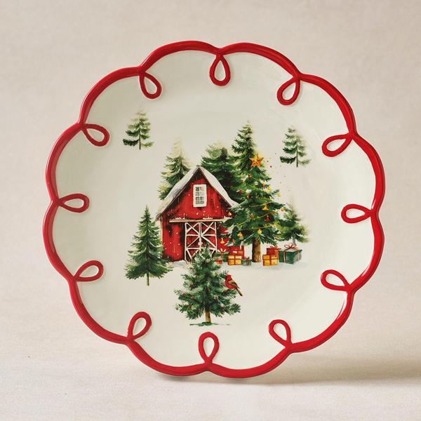 Karca New Year Yılbaşı Cottage Pasta Tabağı 20 cm - Image 1