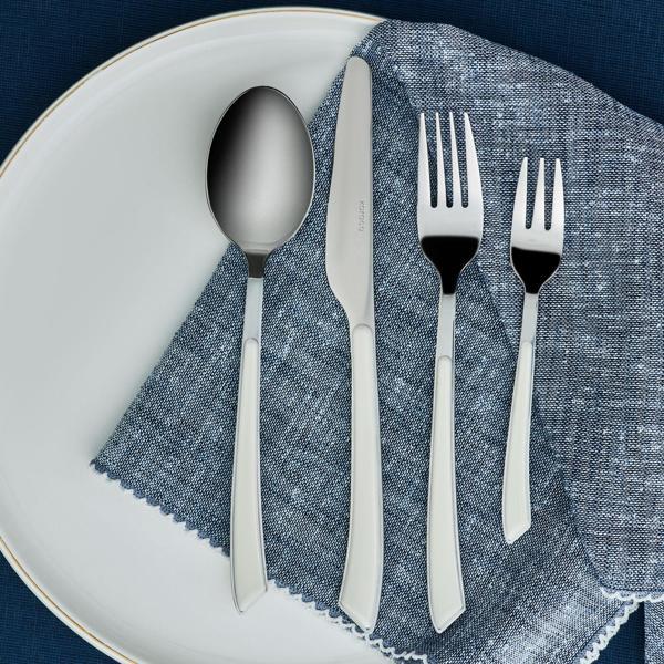 Karaca Lyra 24 Parça 6 Kişilik Çatal Kaşık Bıçak Seti Beyaz - Image 1