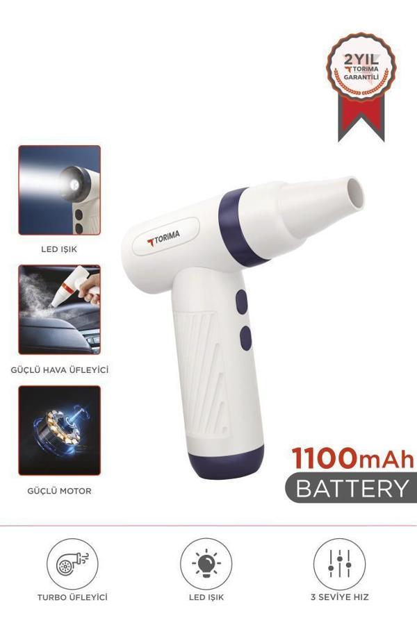 Torima TTB-01 Mavi Yüksek Hızlı Turbo 85 000 pm -1100 mAh - 40 W Hava Üfleme Makinası. - Image 1