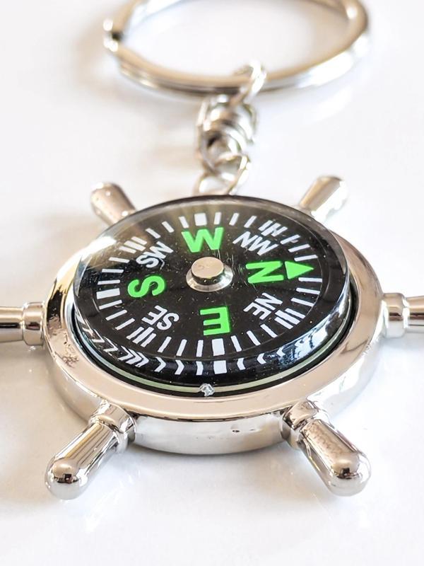 Çalışır Pusula Metal Anahtarlık - Image 1