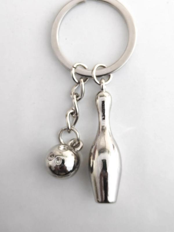 Gümüş Renkli Bowling Topu ve Labut Metal Anahtarlık - Image 1