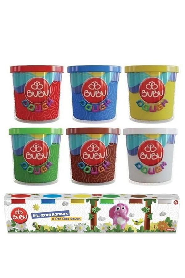 Oyun Hamuru 6 Renk 1 Paket 6 lı Oyun Hamuru 600 gr Canlı Renkler - Image 1
