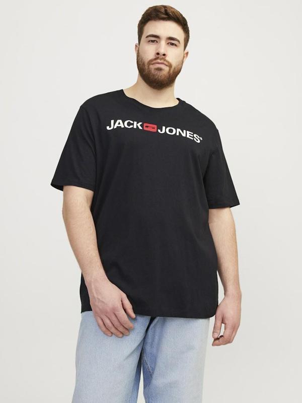 Jack Jones Carp Logo Büyük Beden Erkek Tişört 12184987 - Image 1