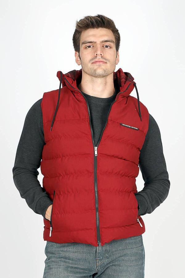 Lee Cooper Kapitoneli Kapüşonlu Şişme Erkek Yelek 251 LCM 235002 4501 BORDO - Image 1