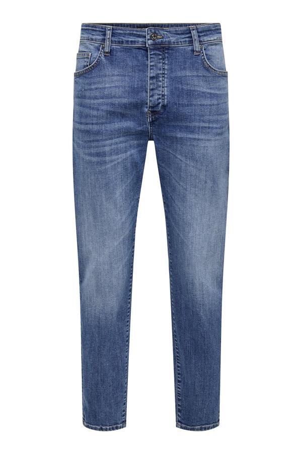 Only & Sons Onsyoke Streç Pamuklu Regular Fit Normal Bel Düz Paça Jeans Erkek Kot Pantolon 22032896 MAVİ - Image 1