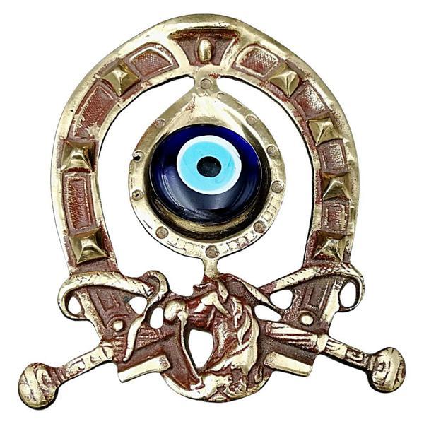 Duvar Süsü At Ve Kırbaç Objeli  Nazarlık Pirinç Döküm  - Image 1