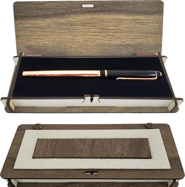 Deri Kutulu Bakır Roller Kalem - Image 1