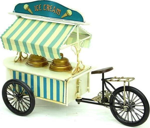 Dekoratif Metal Dondurma Arabası Biblo Ev Ofis Hediyelik - Image 1