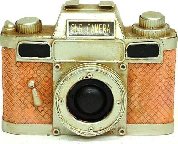 Dekoratif Metal Fotoğraf Makinesi Biblo Ev Ofis Hediyelik - Image 1