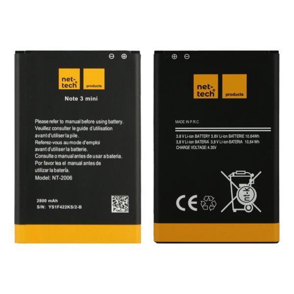 Teknonet Samsung Galaxy N7500 Note 3 Neo Uyumlu Nettech 2800 MAh Batarya NT-32430 - Image 1
