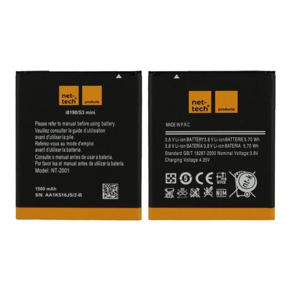 Teknonet Samsung Galaxy I8190 S3 Mini Uyumlu Nettech 1500 MAh Batarya NT-32421 - Image 1