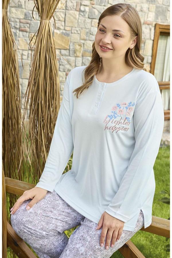 Kadın Pijama Takımı Büyük Beden & Battal Uzun Kol - Image 1