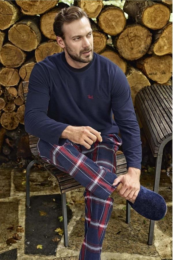 Erkek Uzun Kol Kışlık Polar Pijama Takımı - Image 1