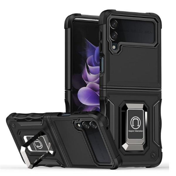 Nettech Samsung Galaxy Z Flip 4 Uyumlu Armour Yüzüklü Seri Arka Koruma Kılıf NT-100737 - Image 1